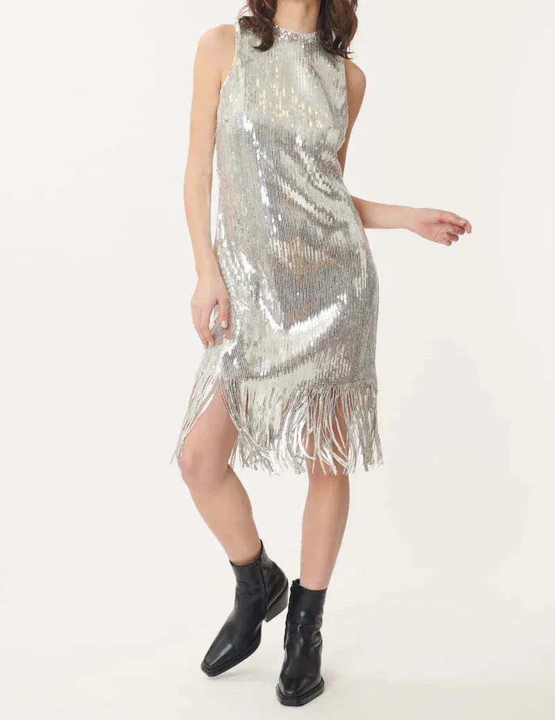 Vestido midi vintage con lentejuelas