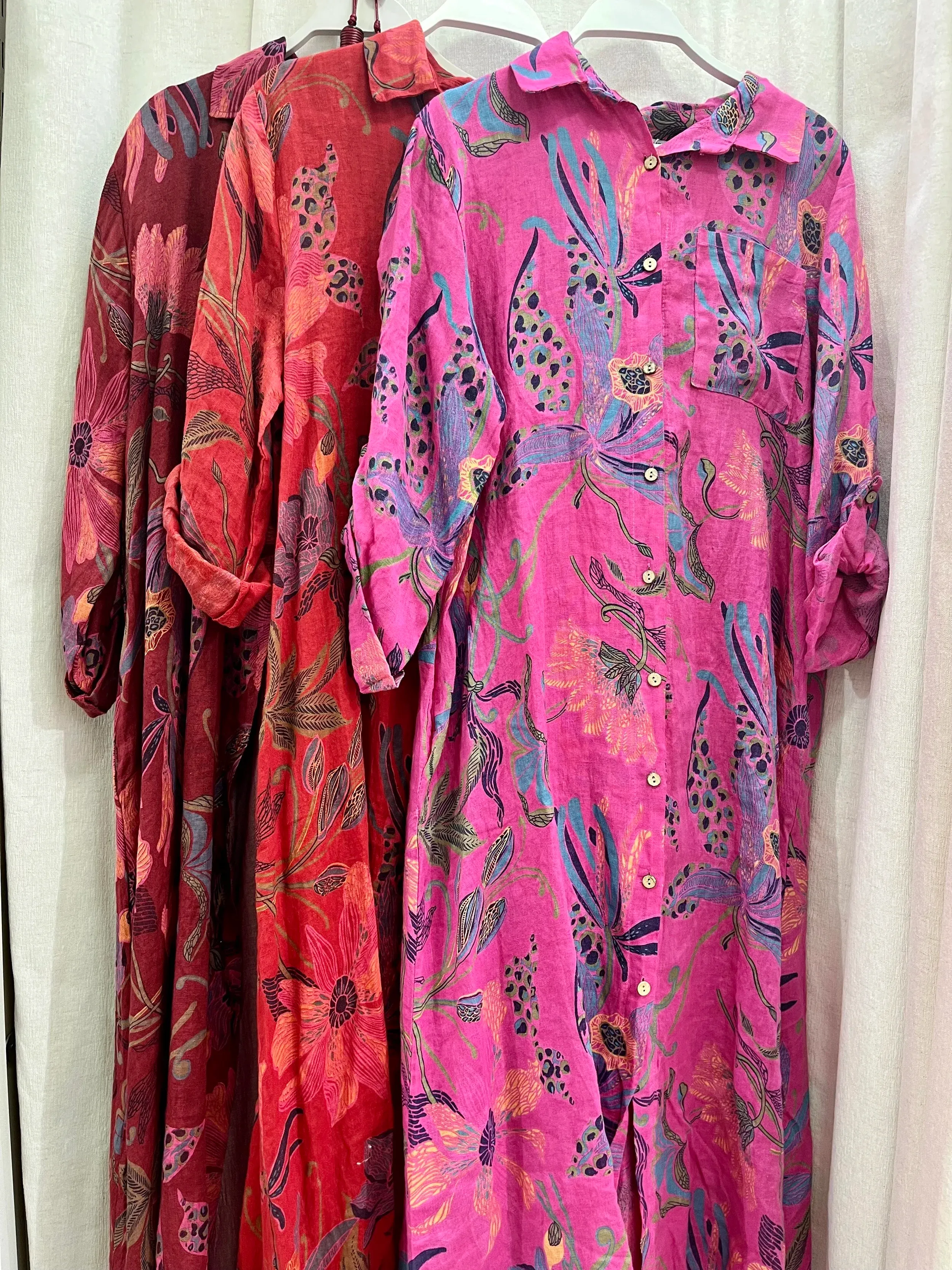 Vestido camisero 100% puro lino italiano